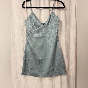 Forever 21 blue satin zebra print mini dress